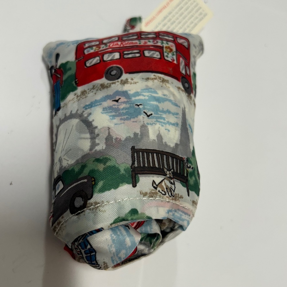 Cath Kidston London Streets Foldaway Shopper Bag Ivory Red Bus New NWT